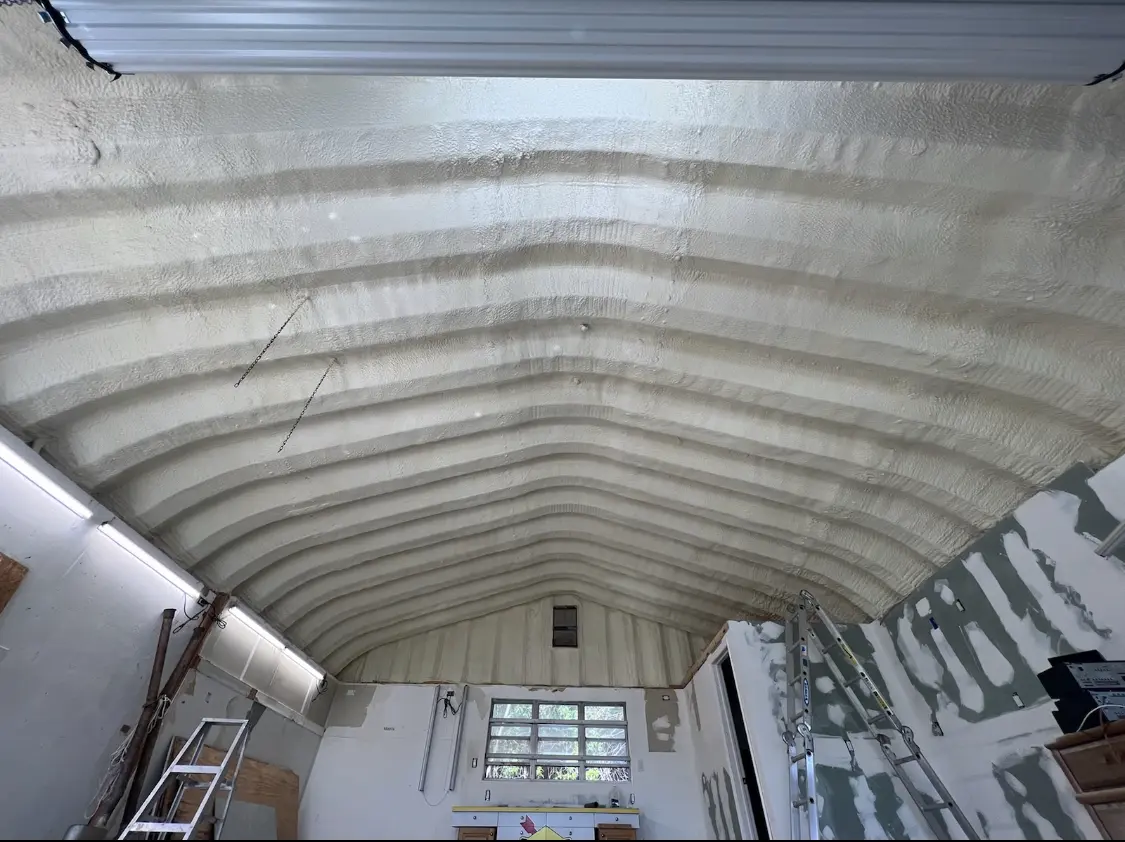 Spray polyurethane foam applied to the underside of a metal roof deck in Fort Mohave
